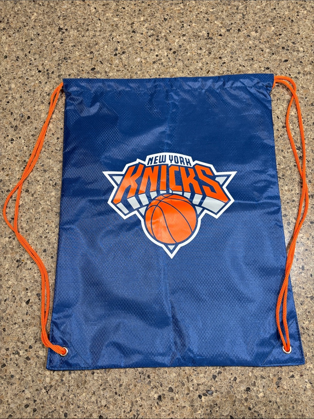 Source Unknown New York Knicks Blue and Orange Drawstring Backpack